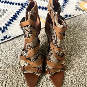 Cape Robbin Snakeskin and Brown Heels